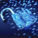 Digital padlock with binary code symbolizing quantum safe cryptography and future-proof encryption against cyber threats."