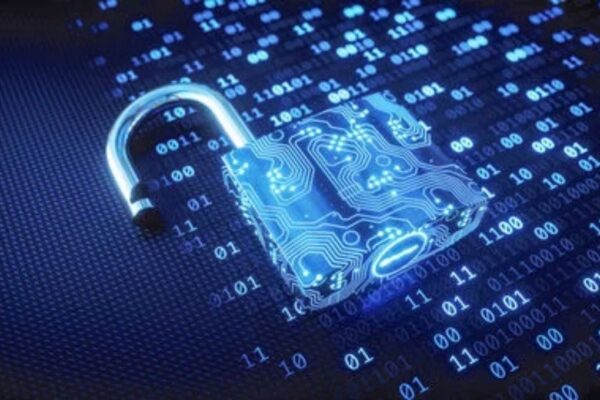 Digital padlock with binary code symbolizing quantum safe cryptography and future-proof encryption against cyber threats."