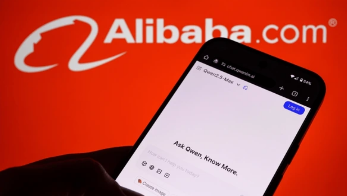 Mobile screen with Alibaba.com logo showing digital services, symbolizing alibaba financing small business options.